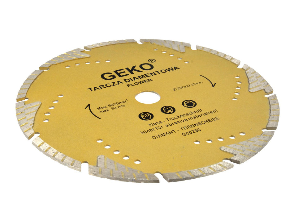 Turbo tanden gesegmenteerde diamantschijf "Bloem" 230x22mm GEKO Profi