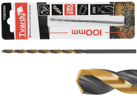 Lange HSS M2 3,0 mm zwarte & gouden metalen spiraalboor