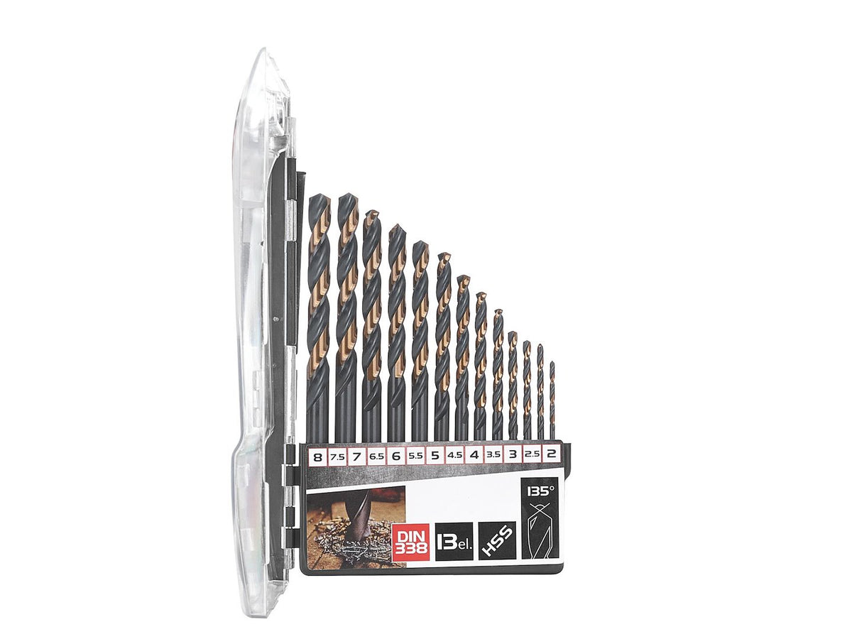 13-delig HSS 2,0-8,0mm zwart & goud metalen spiraalboorset