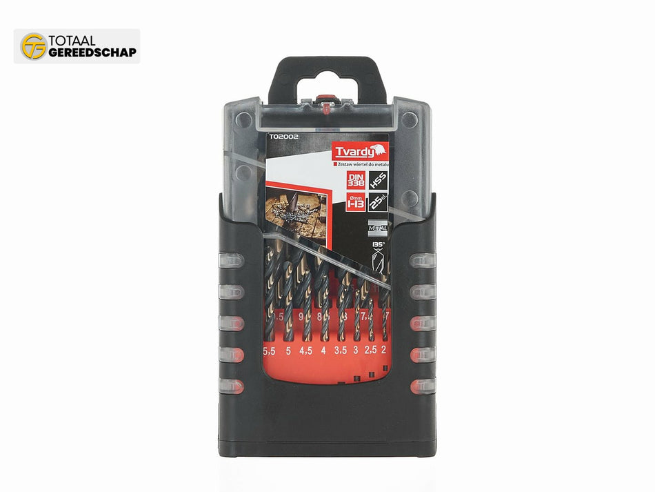 Set van 25 HSS-spiraalboren van 1,0-13,0 mm in zwart en goudkleurig metaal