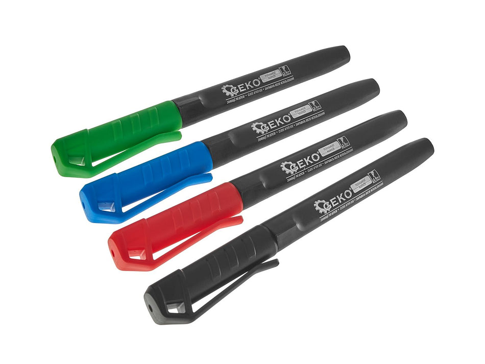 Set van 4 gekleurde permanente markers