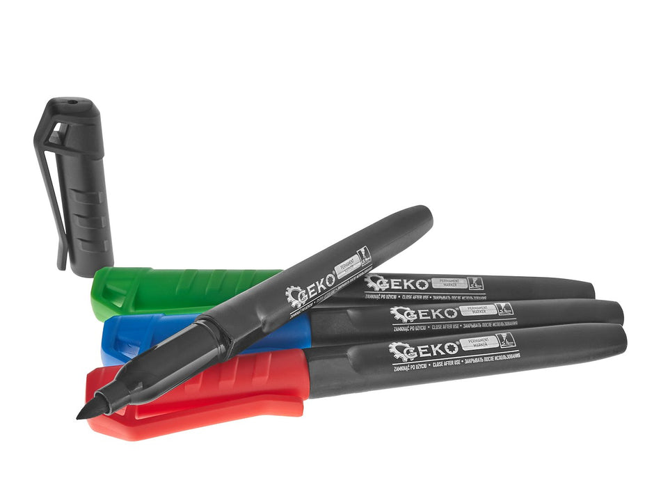 Set van 4 gekleurde permanente markers