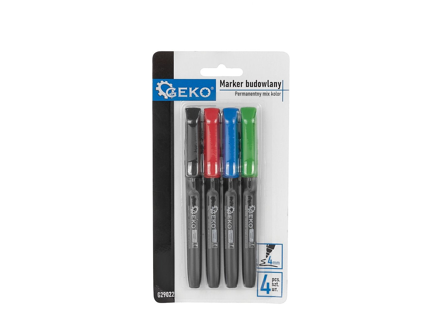 Set van 4 gekleurde permanente markers