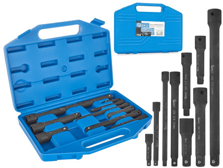 9-delige slagmoersleutel verlengset 1/4" 3/8" 1/2" CrV