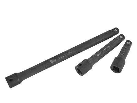 9-delige slagmoersleutel verlengset 1/4" 3/8" 1/2" CrV