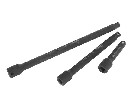 9-delige slagmoersleutel verlengset 1/4" 3/8" 1/2" CrV