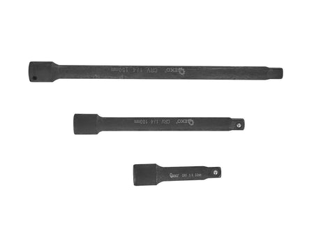 9-delige slagmoersleutel verlengset 1/4" 3/8" 1/2" CrV