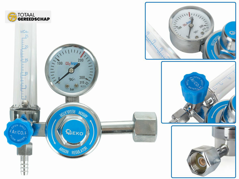 CO2/ARGON Regulator with rotameter