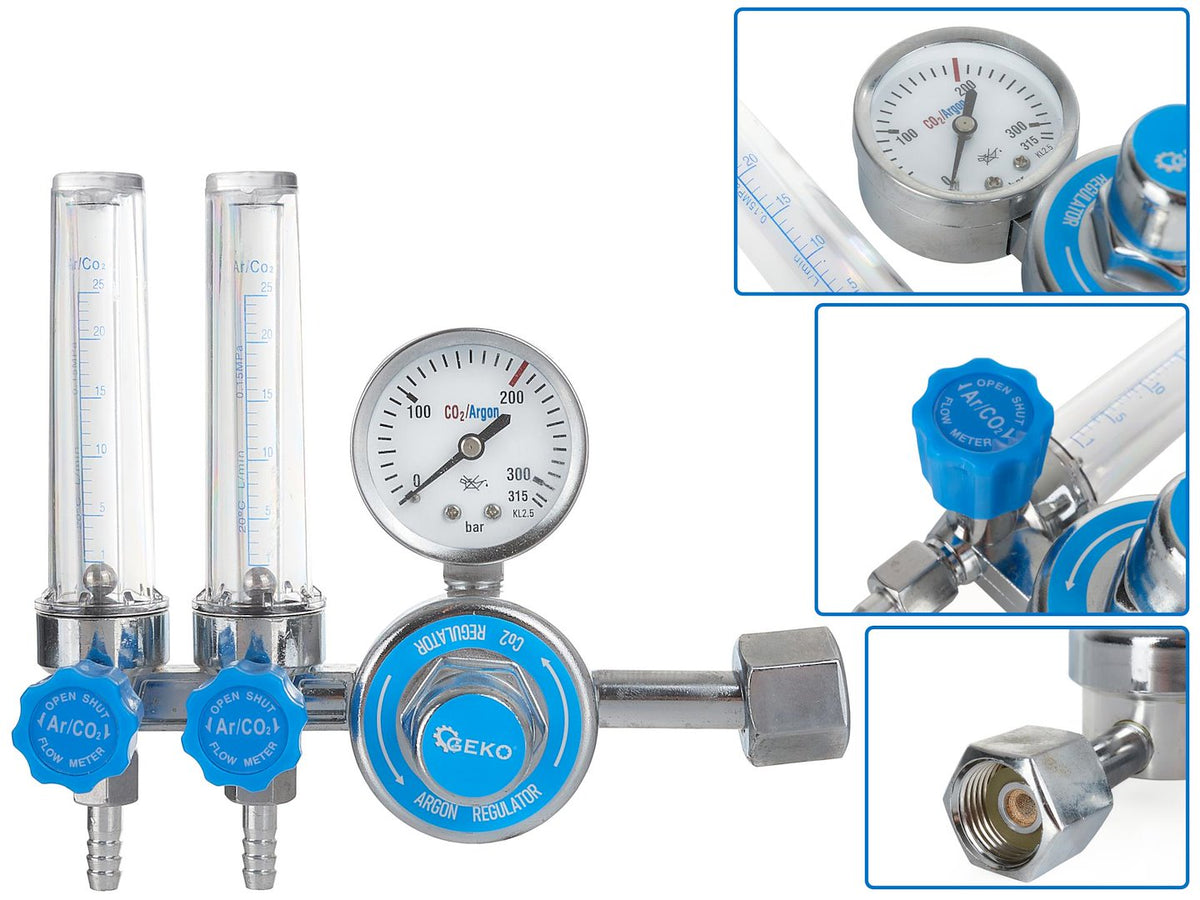 CO2/ARGON Regelaar met dubbele rotameter