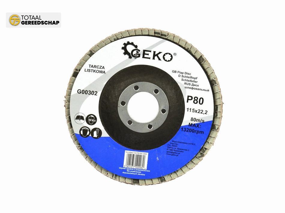 Aluminium Oxide Flap Disc 115mm Grit 80