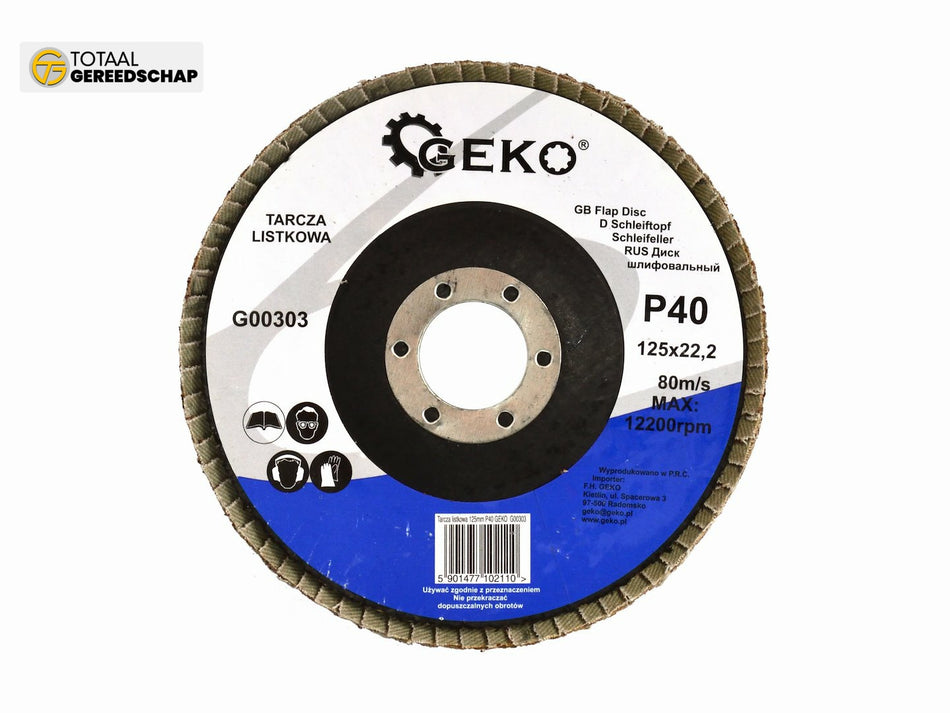 Aluminium Oxide Flap Disc 125mm Grit 40
