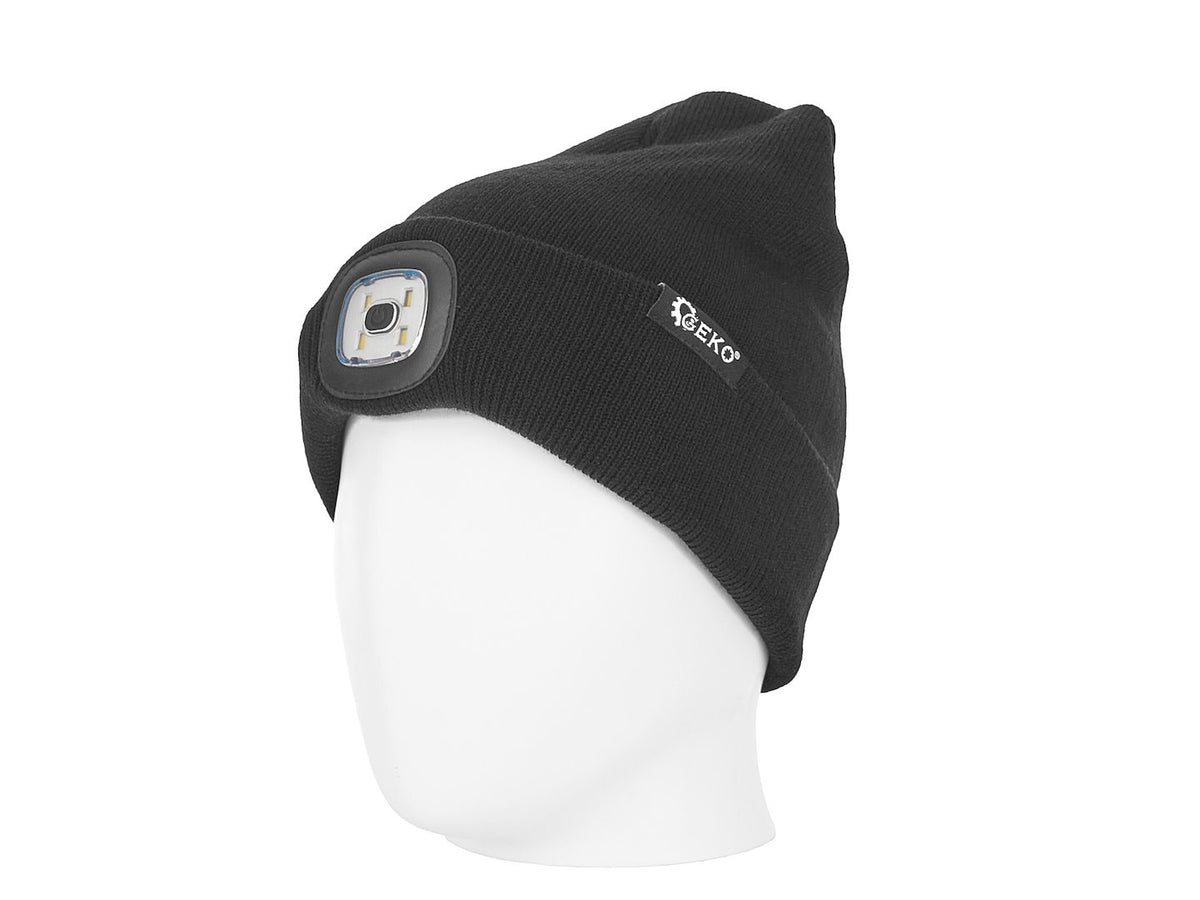 Oplaadbare LED hoofdlamp wintermuts (zwart)
