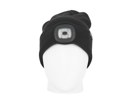 Oplaadbare LED hoofdlamp wintermuts (zwart)