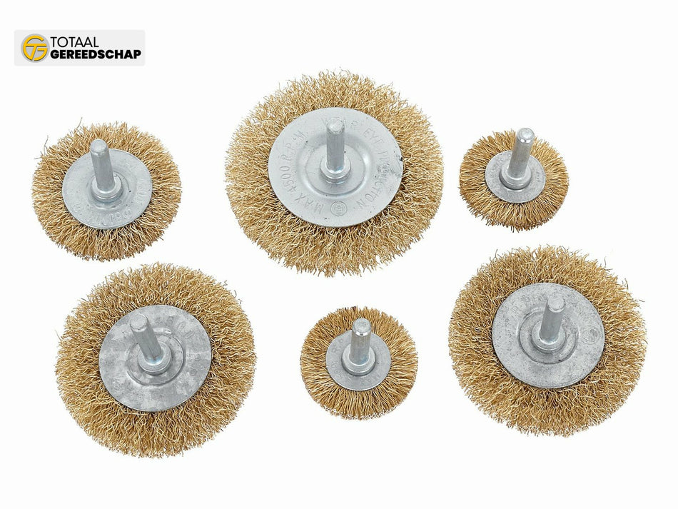 Set of brushes for drills 6pcs 2x37mm 50mm 2x62mm 75mm