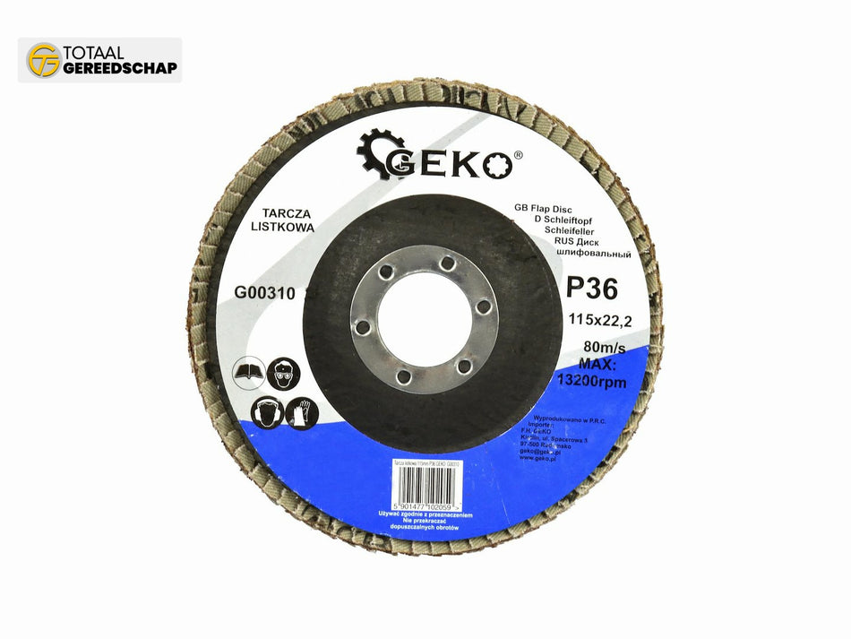 Aluminium Oxide Flap Disc 115mm Grit 36