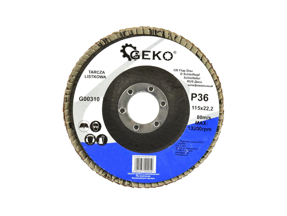 Aluminiumoxide lamellenschijf 115mm Korrel 36