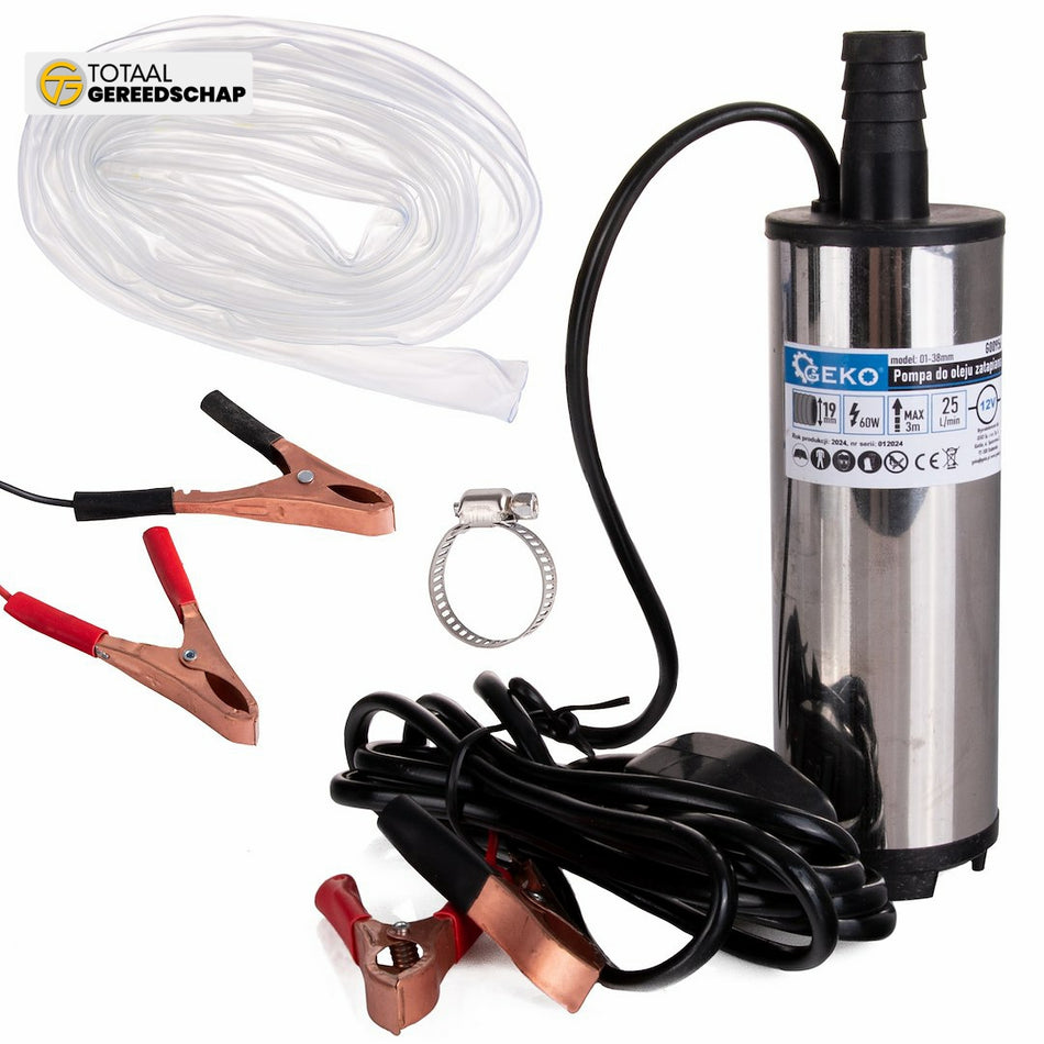 Submersible transfer pump diesel water oil 12V +3m hose