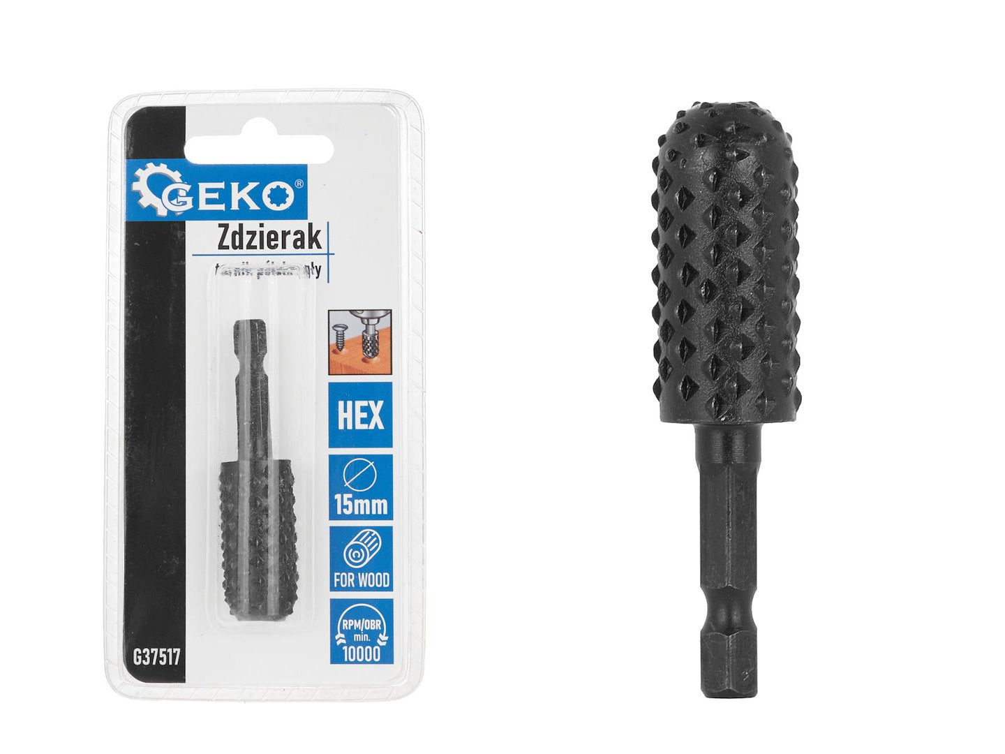 Halfronde houtvijl 15mm HEX