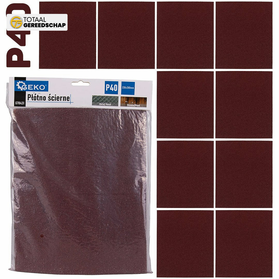 Abrasive cloth – sheet 230x280mm P40