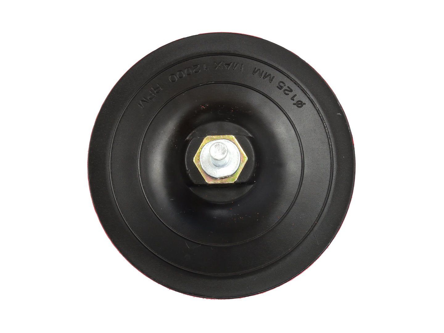 Haak-en-lus steunpad 125mm M14 met booradapter