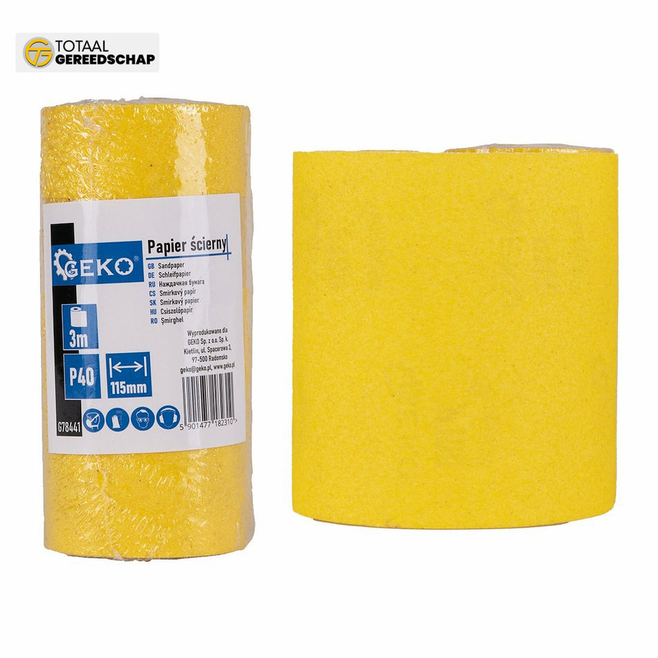 Sandpaper - roll 115mm x 3m P40