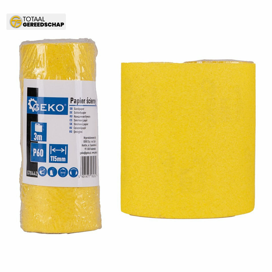 Sandpaper - roll 115mm x 3m P60