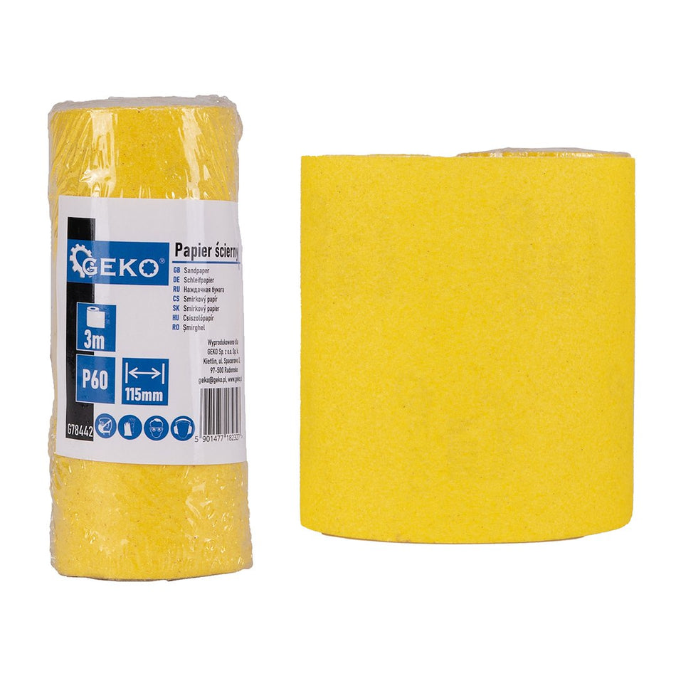 Schuurpapier - rol 115mm x 3m P60
