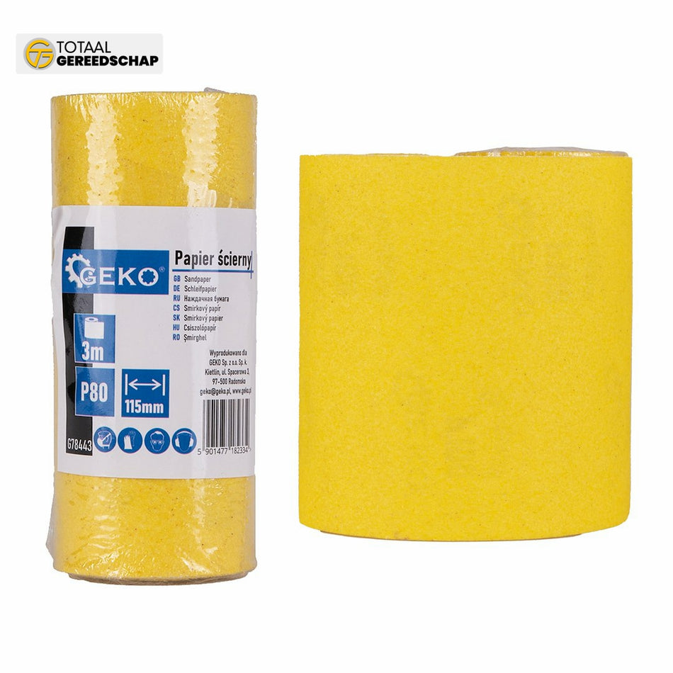 Sandpaper - roll 115mm x 3m P80