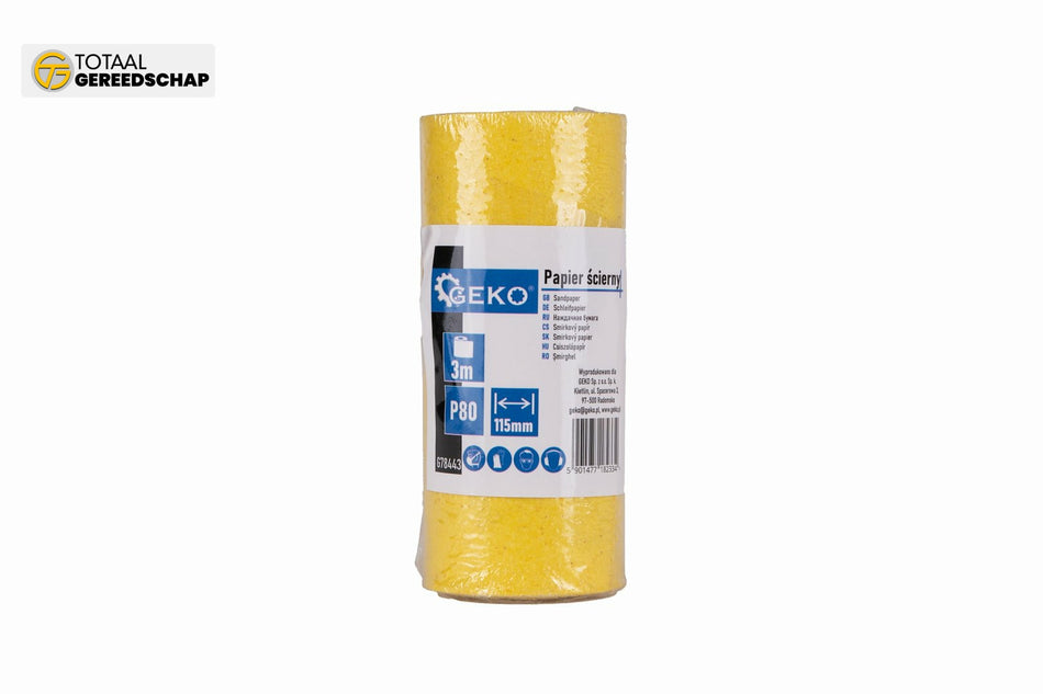 Sandpaper - roll 115mm x 3m P80