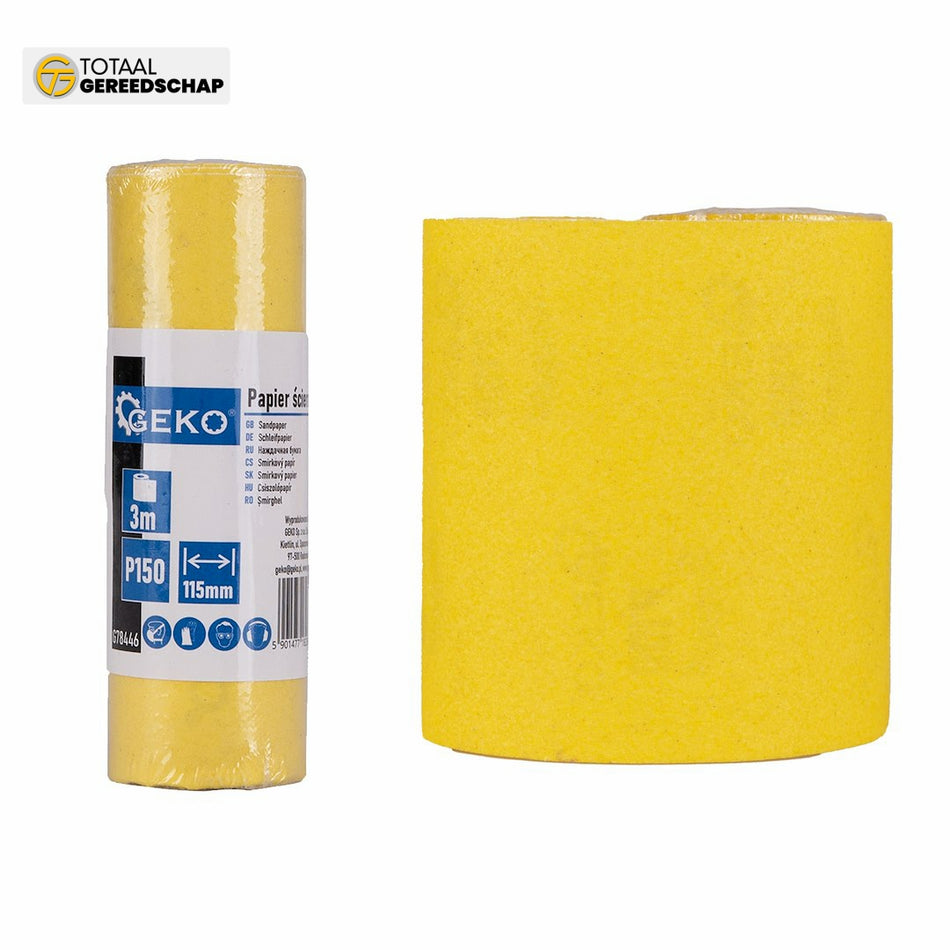 Sandpaper - roll 115mm x 3m P150