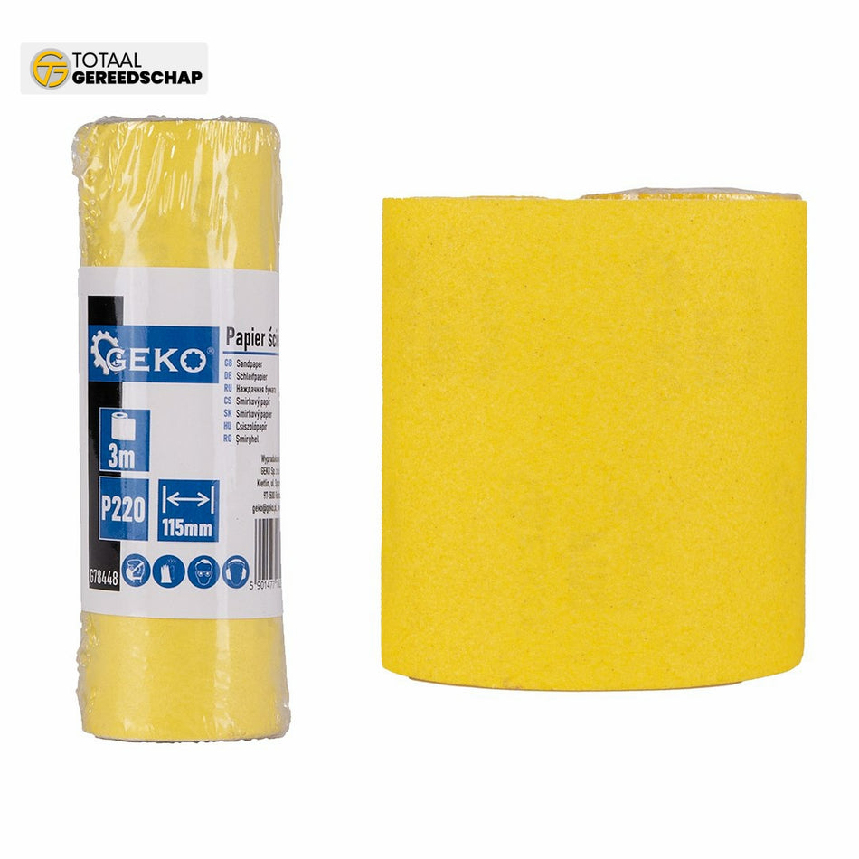 Sandpaper - roll 115mm x 3m P220