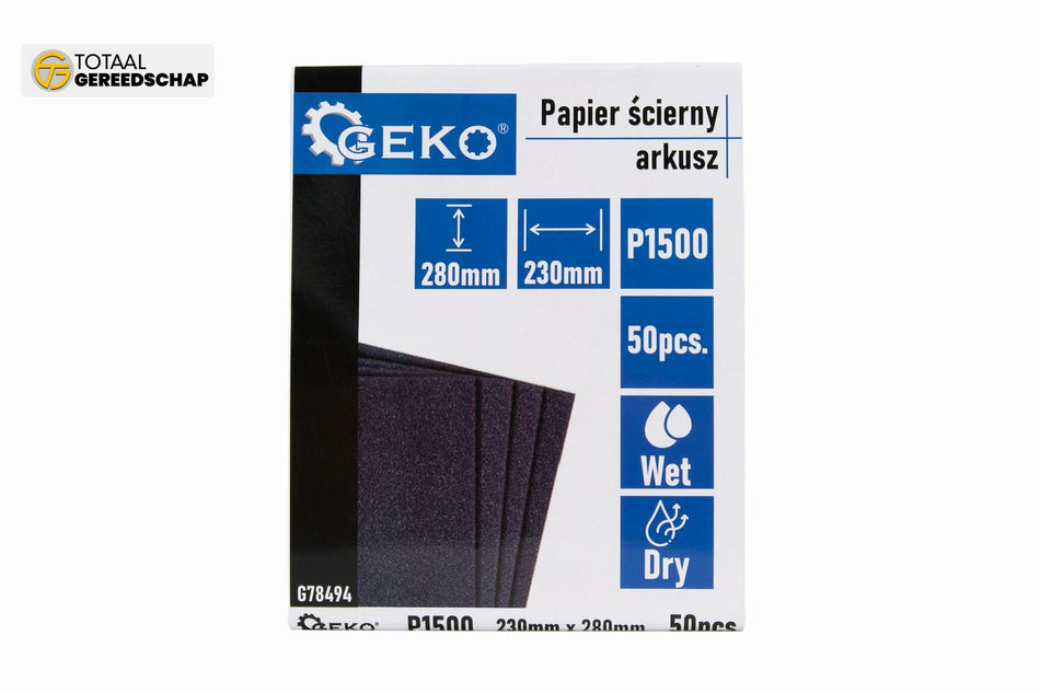 Waterproof sandpaper – sheet 230x280mm P1500