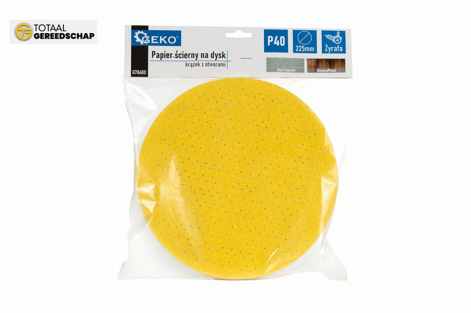 Aluminiumoxide schuurschijf geel voor Giraffe schuurmachine 225 mm korrel 40