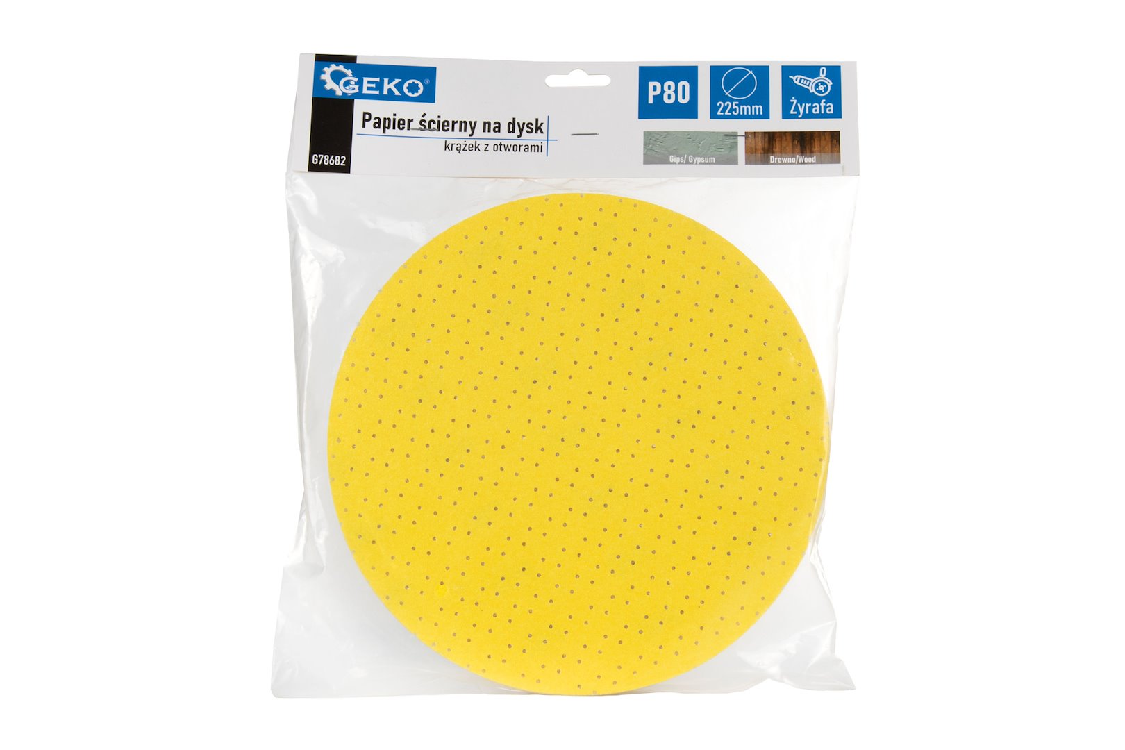 Aluminiumoxide schuurdiscus geel voor Giraffe-schuurmachine 225mm korrel 80