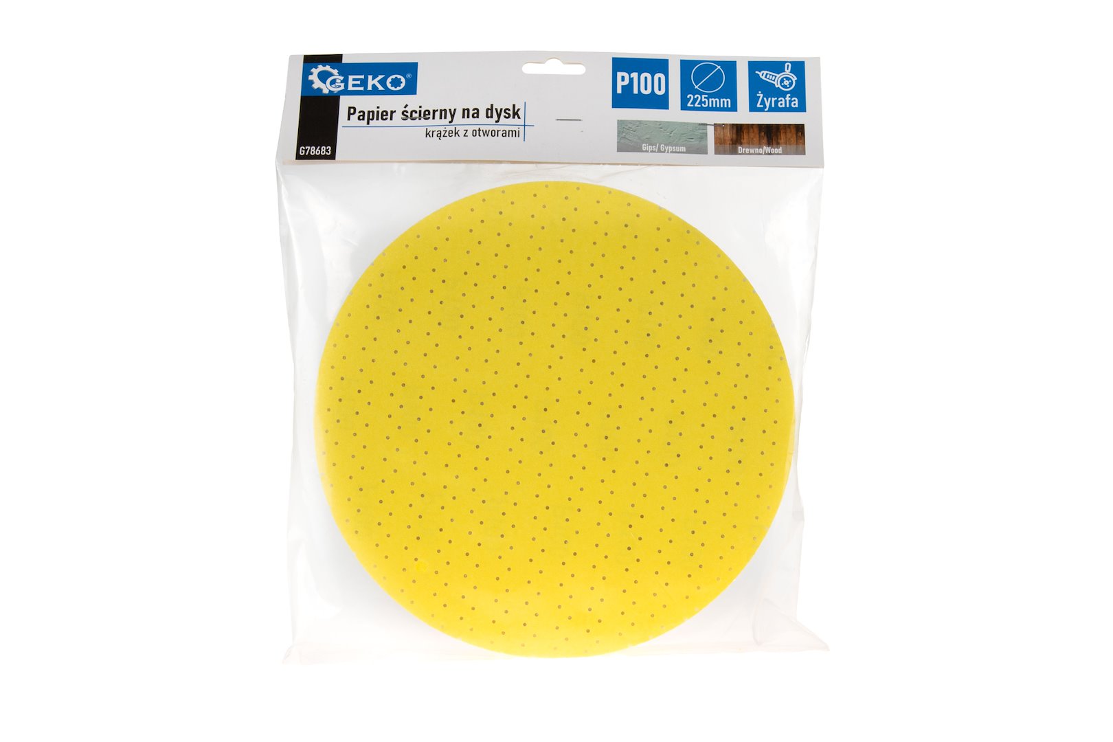 Aluminiumoxide schuurdiscus geel voor Giraffe-schuurmachine 225mm korrel 100