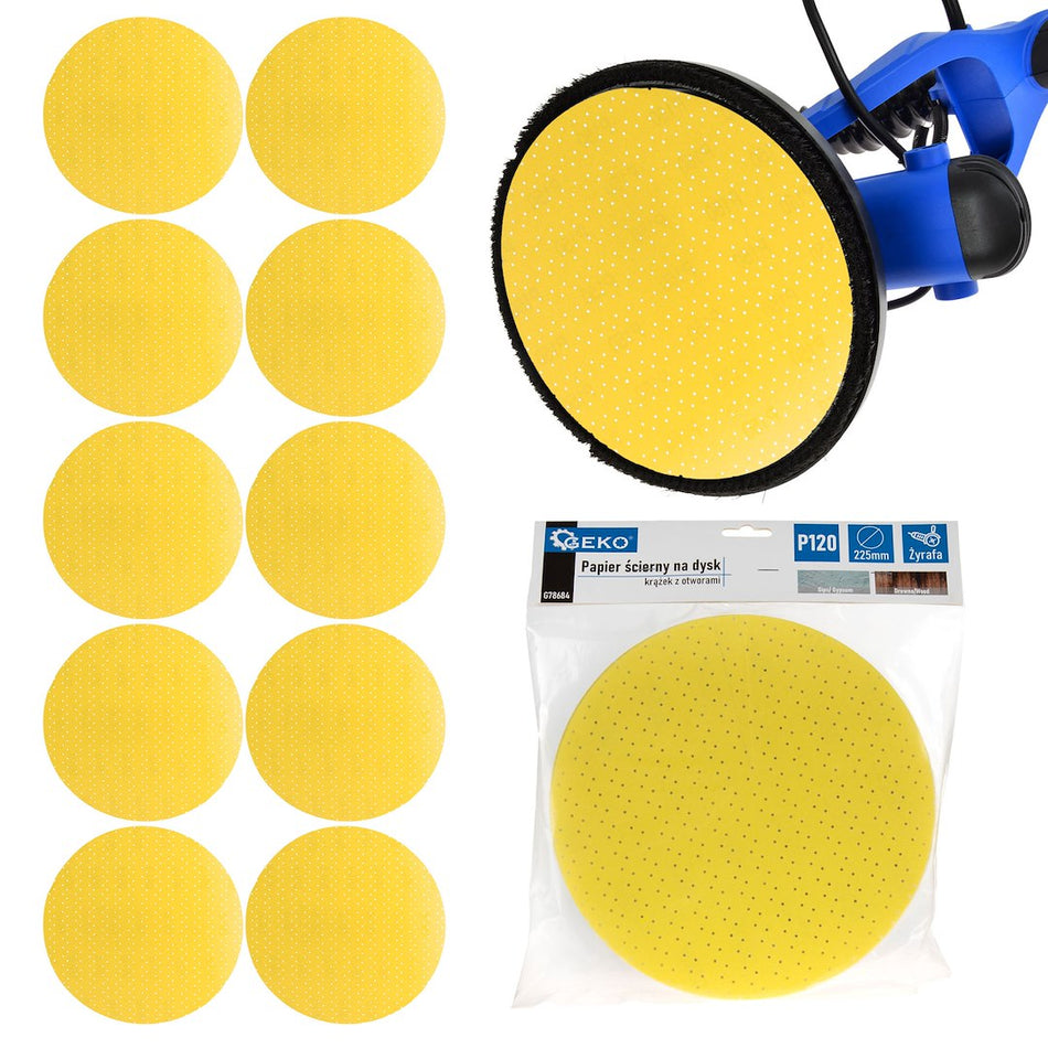 Aluminiumoxide schuurmiddel gele schijf voor Giraffe schuurmachine 225mm Korrel 120