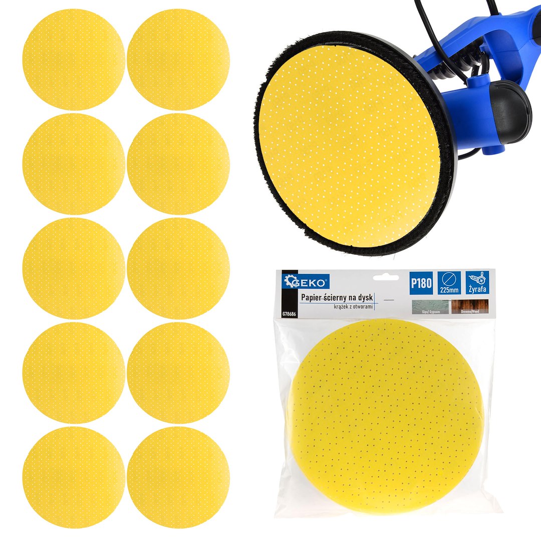 Aluminiumoxide schuurmiddel gele schijf voor Giraffe schuurmachine 225mm Korrel 180