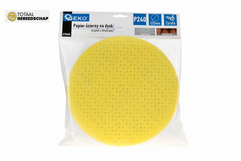 Aluminiumoxide schuurschijf geel voor Giraffe schuurmachine 225 mm korrel 240