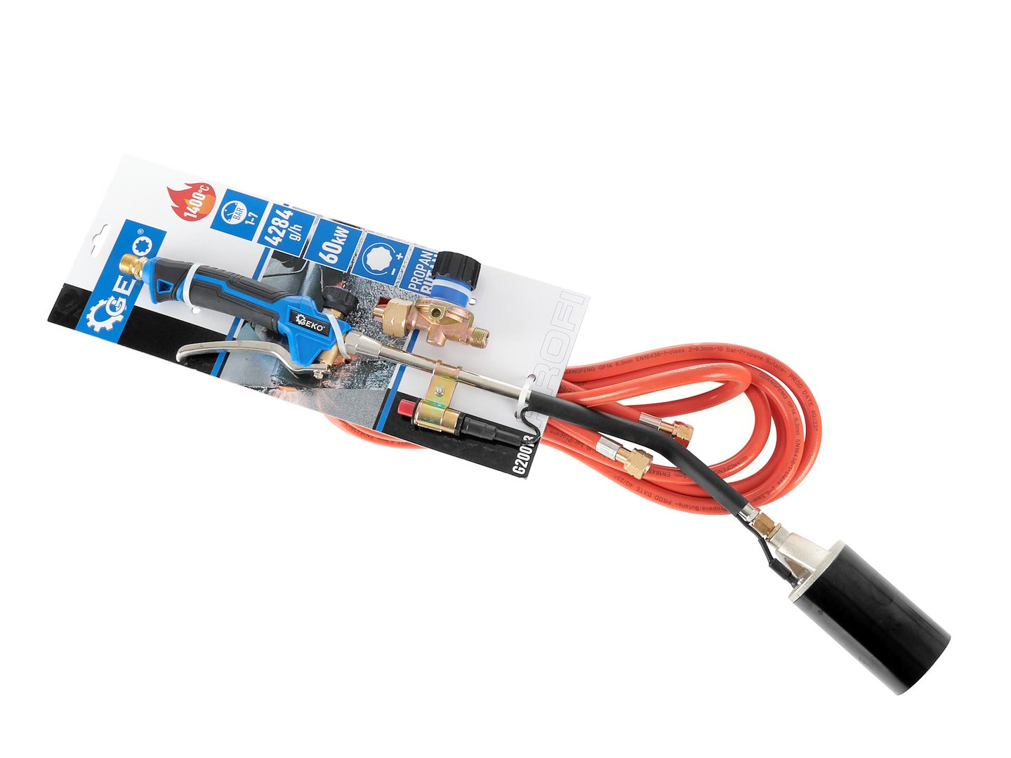 Gloeibrander enkellaags 60mm L70cm met 5m slang en reducer